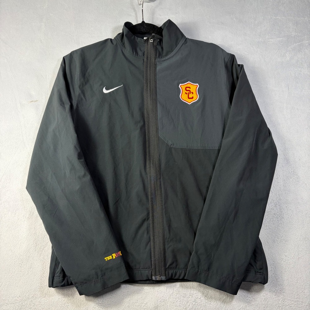 Nike USC Trojans Full Zip Jacket Mens Small Black Move To Zero NCAA Training